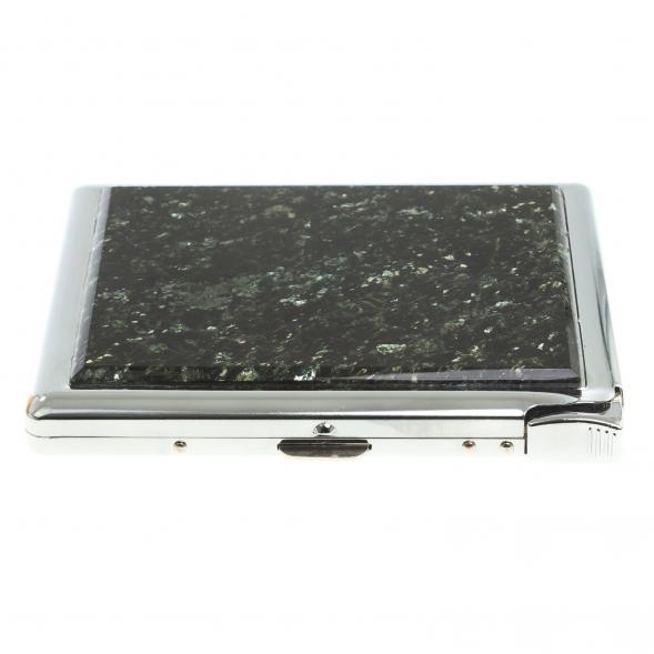 Портсигар на 10 сигарет с зажигалкой камень мусковит 123413