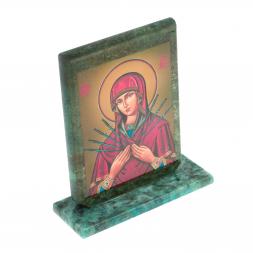 Икона "Семистрельная" змеевик 15х5х15,5 см