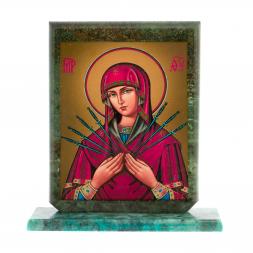 Икона "Семистрельная" змеевик 15х5х15,5 см