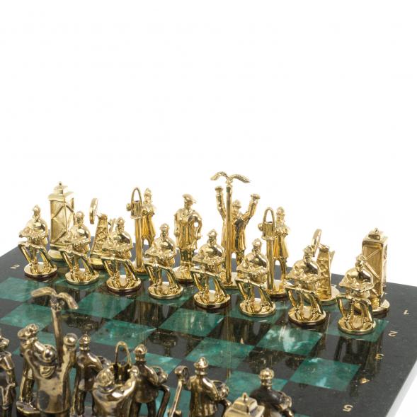 Шахматы сувенирные &amp;quot;Нефтяники&amp;quot; 44х44 см шабровский змеевик 127409