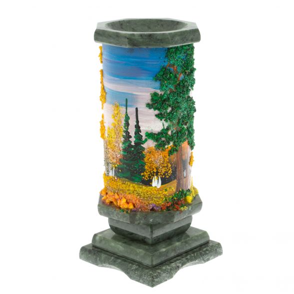 Ваза &amp;quot;Осень&amp;quot; из змеевика 8х8х17,5 см 129331