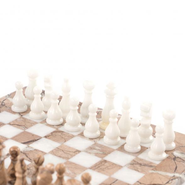 Шахматы из камня &amp;quot;Виктория&amp;quot; оникс, мрамор 25х25 см 121652