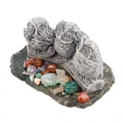 Сувенир из мрамолита "Три совы"