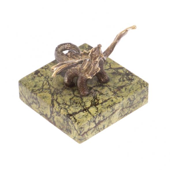 Статуэтка из бронзы &amp;quot;Дракончик&amp;quot; на подставке из змеевика 126559