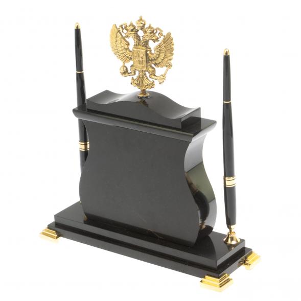 Настольные часы &amp;quot;Герб России&amp;quot; из яшмы 127093