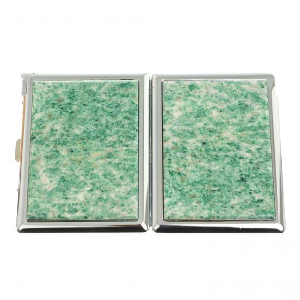 Портсигар на 10 сигарет с зажигалкой камень лиственит 123415