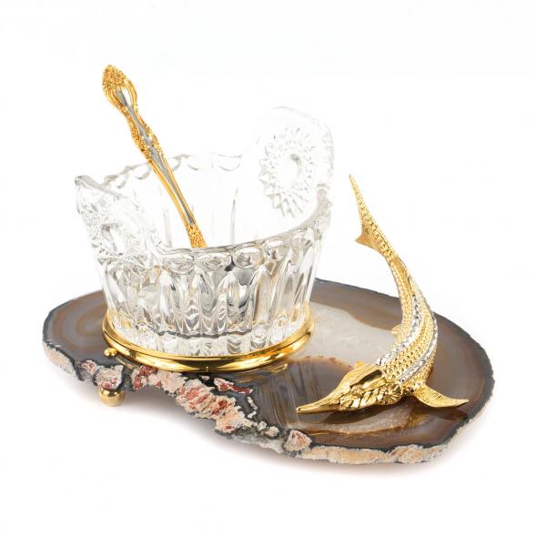 Икорница &amp;quot;Кадушка&amp;quot; с ложкой Златоуст 119696