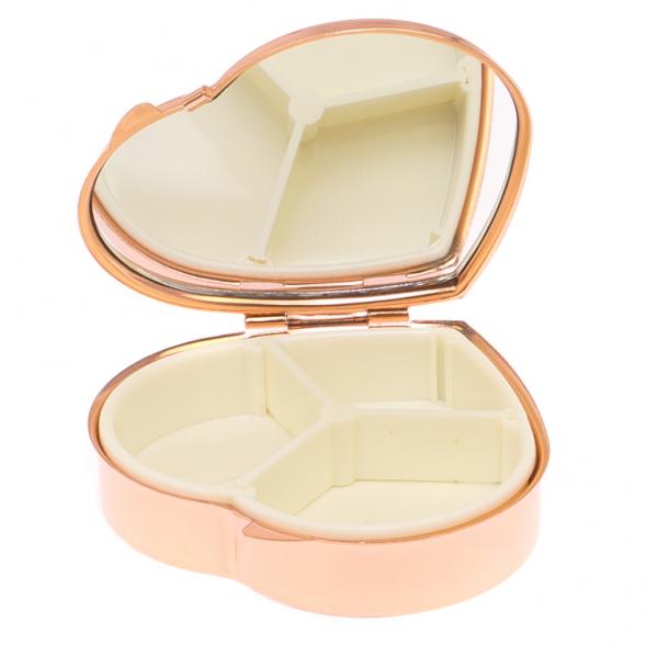 Таблетница &amp;quot;Сердце&amp;quot; на 3 отделения камень серафинит цвет красное золото 125577