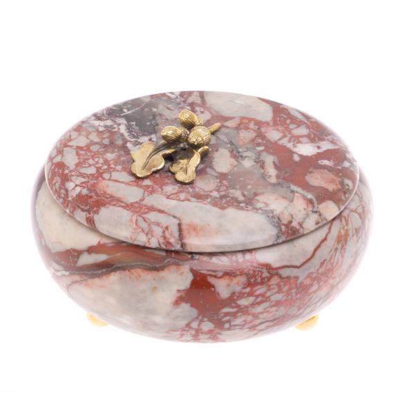 Шкатулка с декором из бронзы &amp;quot;Желуди&amp;quot; камень креноид 127015