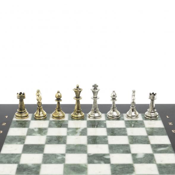 Шахматы турнирные &amp;quot;Стаунтон&amp;quot; из мрамора и змеевика 28х28 см 127732