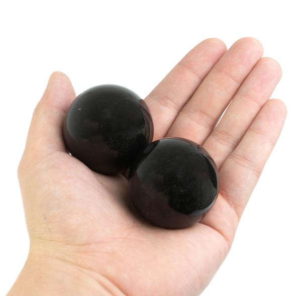 Шары для массажа из черного змеевика 4,5 см 2 шт 128278