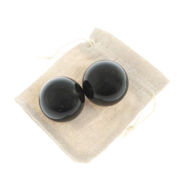 Шары для массажа из черного змеевика 4,5 см 2 шт 128278