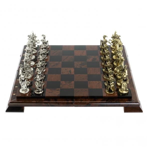 Шахматы &amp;quot;Средневековье&amp;quot;  доска 40х40 см из обсидиана 128357