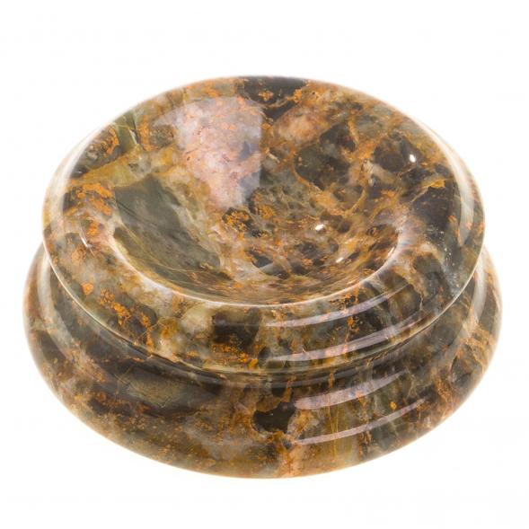 Пепельница из офиокальцита 10х10х3,3 см 124749