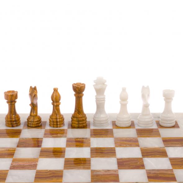 Шахматы из оникса &amp;quot;Европейские&amp;quot; доска 37х37 см 125653