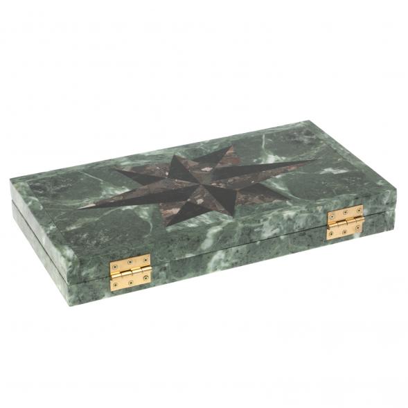 Нарды из камня &amp;quot;Роза ветров&amp;quot; конгломерат / черный змеевик 126943