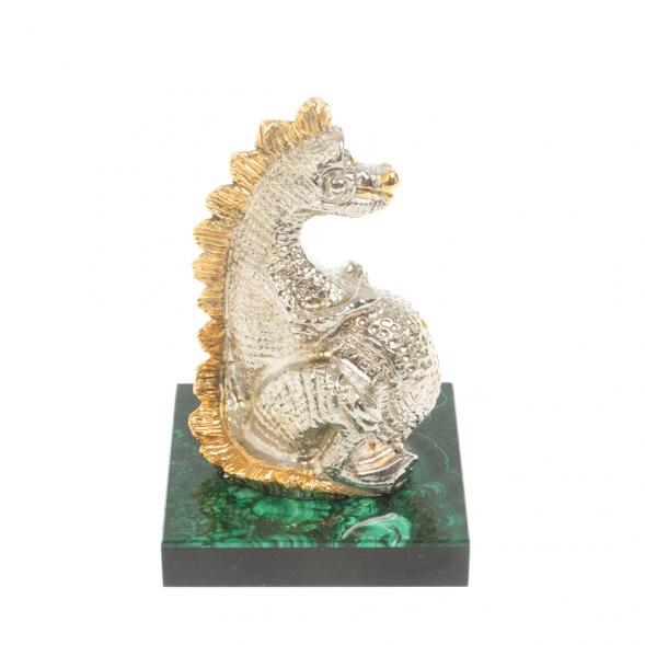 Статуэтка &amp;quot;Пузатый дракон&amp;quot; малахит бронза 127253