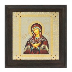 Икона "Семистрельная БМ" багет 22,5х23,5х2 см Златоуст