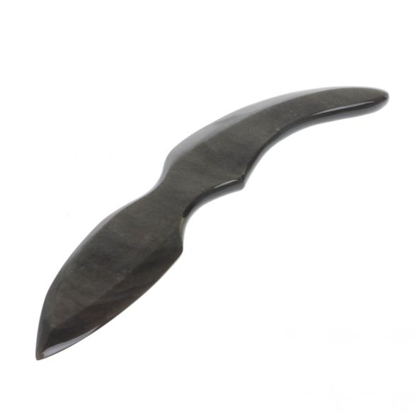 Нож каменный из серого обсидиана 128728