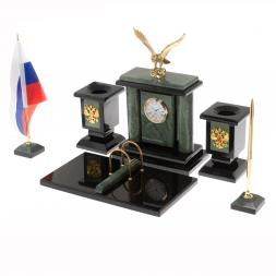 Настольный набор &amp;quot;Орел&amp;quot; из офиокальцита