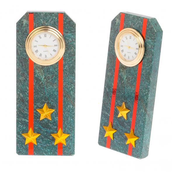 Подарочные часы &amp;quot;Погон Полковник ВС&amp;quot; камень змеевик 113162