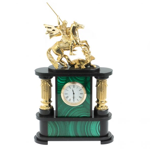 Часы &amp;quot;Георгий Победоносец&amp;quot; камень малахит 128438