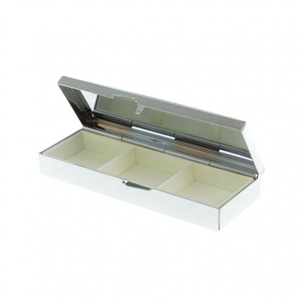 Таблетница на 3 отделения зеленый апатит цвет серебро 129101