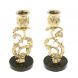 Набор подсвечников 2 шт из бронзы на подставке из змеевика 129409