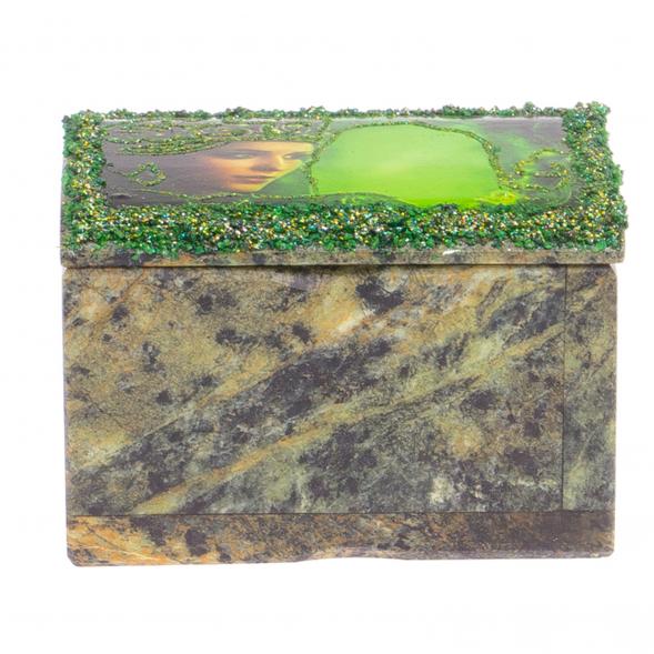 Шкатулка &amp;quot;Сундучок&amp;quot; с Хозяйкой медной горы змеевик 10х6,5х7 см 122850