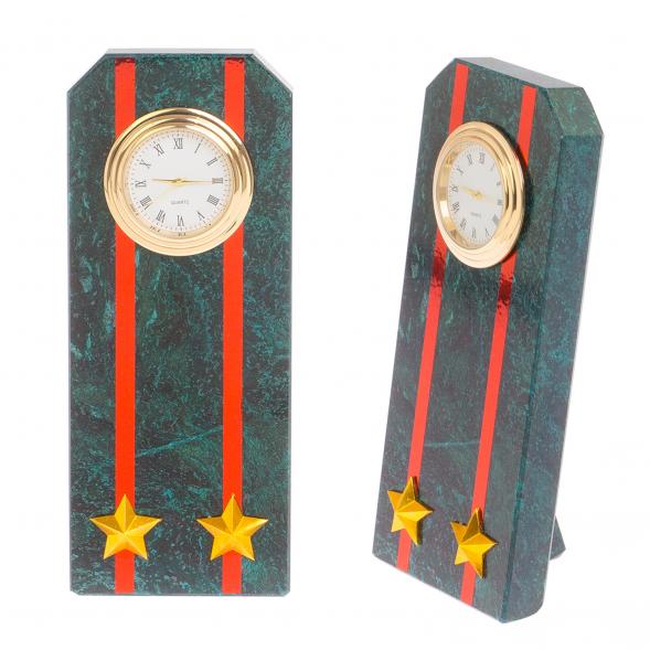 Подарочные часы &amp;quot;Погон подполковник ВС&amp;quot; камень змеевик 113163