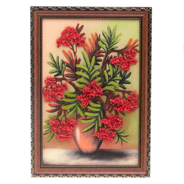 Картина из каменной крошки &amp;quot;Букет рябины&amp;quot; багет 24х34 см 124289