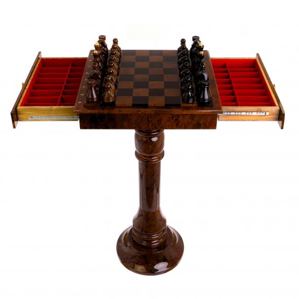 Шахматный стол с фигурами &amp;quot;Классический&amp;quot; камень обсидиан 124914