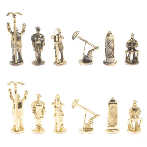 Шахматы подарочные &amp;quot;Нефтяники&amp;quot; 44х44 см мрамор змеевик 127415