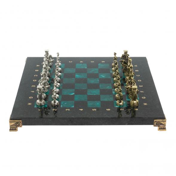 Шахматы подарочные &amp;quot;Римские воины&amp;quot; из змеевика 28х28 см 127735