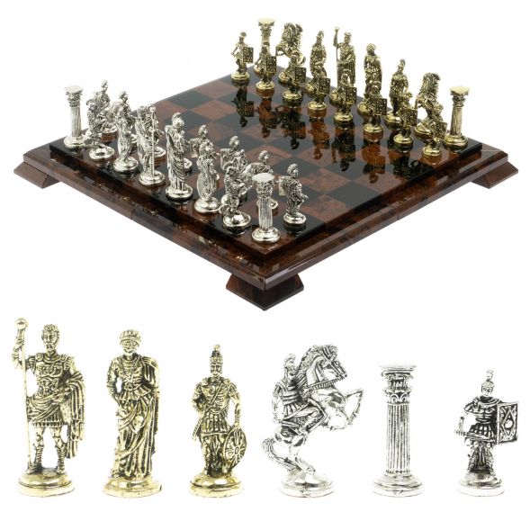 Шахматы &amp;quot;Римские войны&amp;quot; доска 40х40 см из обсидиана 128359