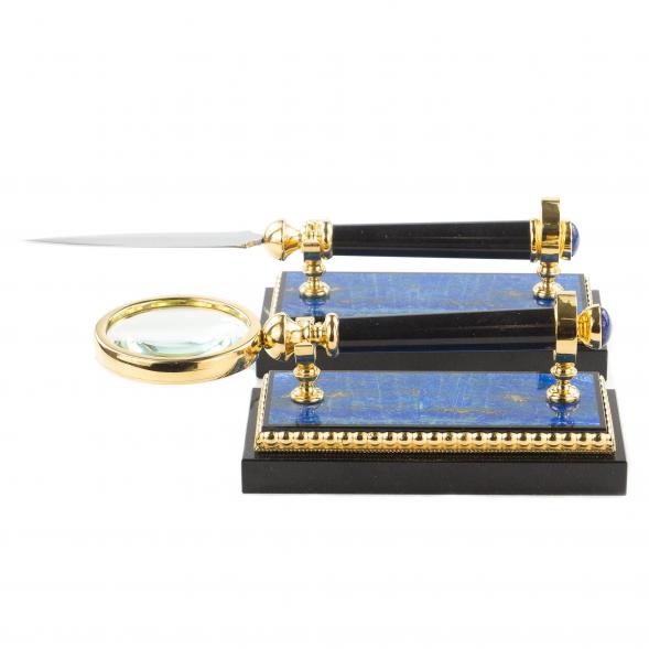 Письменный набор руководителя &amp;quot;Держава&amp;quot; камень лазурит 120473