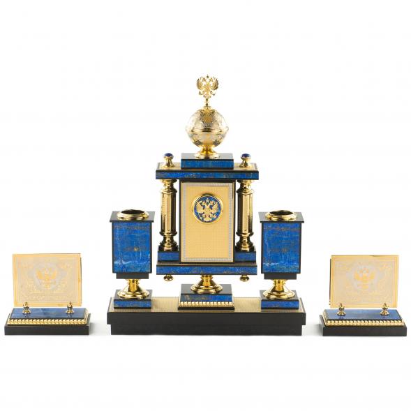 Письменный набор руководителя &amp;quot;Держава&amp;quot; камень лазурит 120473