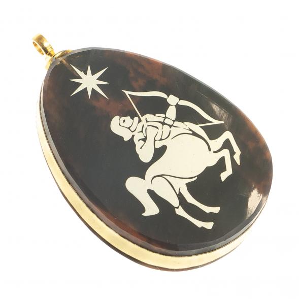 Брелок-кулон знак зодиака &amp;quot;Стрелец&amp;quot; камень обсидиан 123045