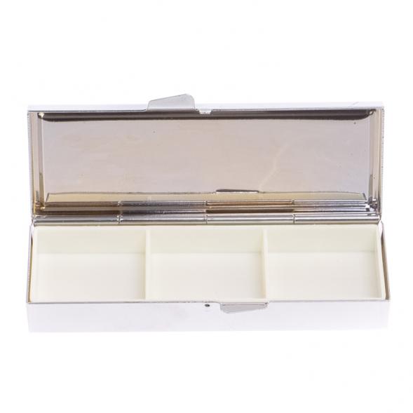 Таблетница на 3 отделения камень лазурит афганский цвет серебро 125970