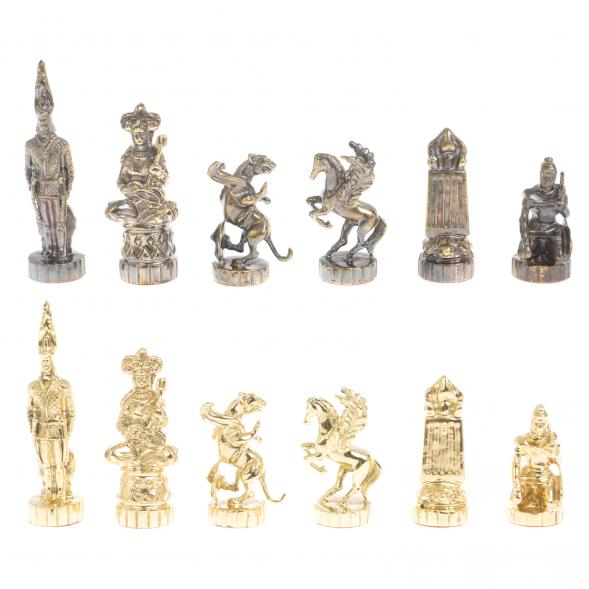 Шахматы бронзовые &amp;quot;Шахерезада&amp;quot; доска 40х40 см мрамор змеевик 127256