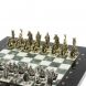 Шахматы настольные &amp;quot;Царь Леонид&amp;quot; из мрамора и змеевика 28х28 см 127736