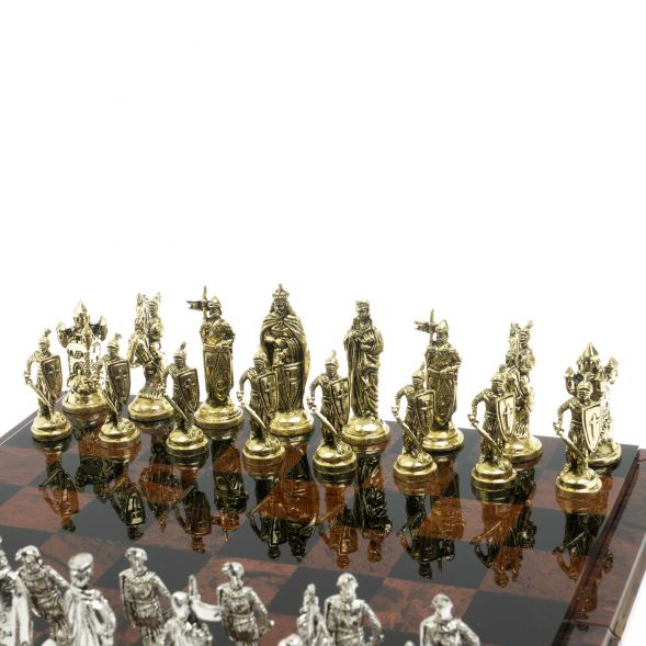 Шахматы &amp;quot;Рыцари крестоносцы&amp;quot; доска 40х40 см из обсидиана 128360