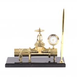 Письменный прибор &amp;quot;Труба. Нефть. Газ.&amp;quot; из бронзы и камня