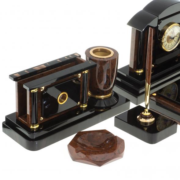 Письменный набор &amp;quot;Контракт&amp;quot; камень обсидиан 122340