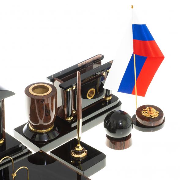 Письменный набор &amp;quot;Контракт&amp;quot; камень обсидиан 122340