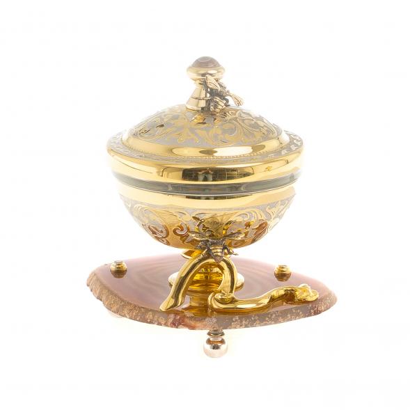 Медовница &amp;quot;Пчелки&amp;quot; камень агат Златоуст 123324