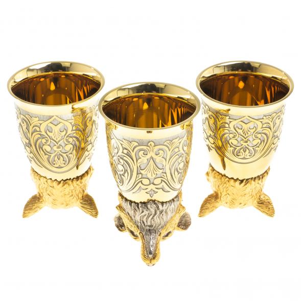 Подарочный набор &amp;quot;Лиса&amp;quot; фляжка и 3 стопки перевертыша Златоуст 123694