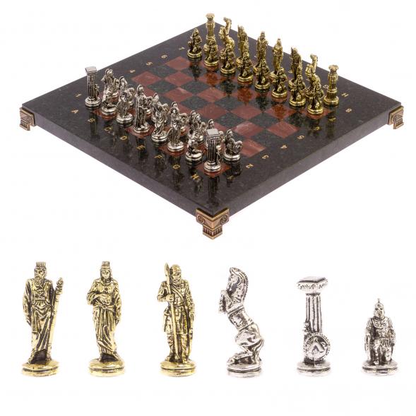 Шахматы &amp;quot;Царь Леонид&amp;quot; доска 28х28 см лемезит 126039