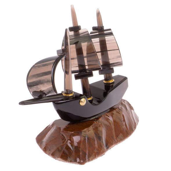 Сувенир &amp;quot;Парусник&amp;quot; из черного обсидиана 126252