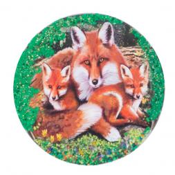 Магнит с рисунком "Лисиное семейство" змеевик